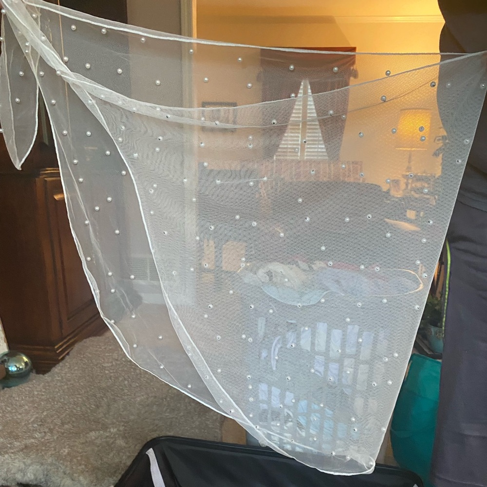 White beach sarong wrap with pearls